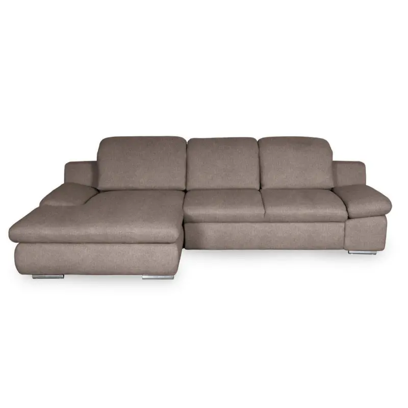 Ecksofa in Chenille Taupe 165/286 cm