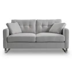 2-Sitzer-Sofa Hera in Flachgewebe Hellgrau Modern