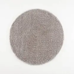 Hochflorteppich 80/80 cm Porto Hellgrau