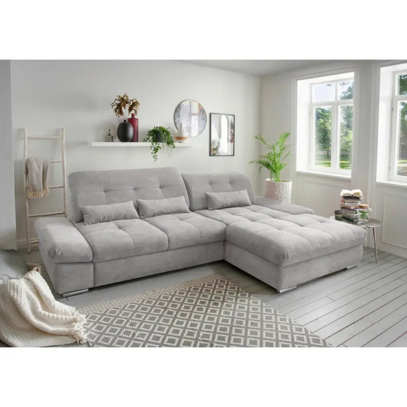 Ecksofa Dalida in Chenille Grau