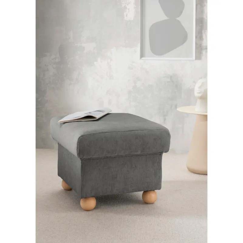 Hocker in Textil Graubraun