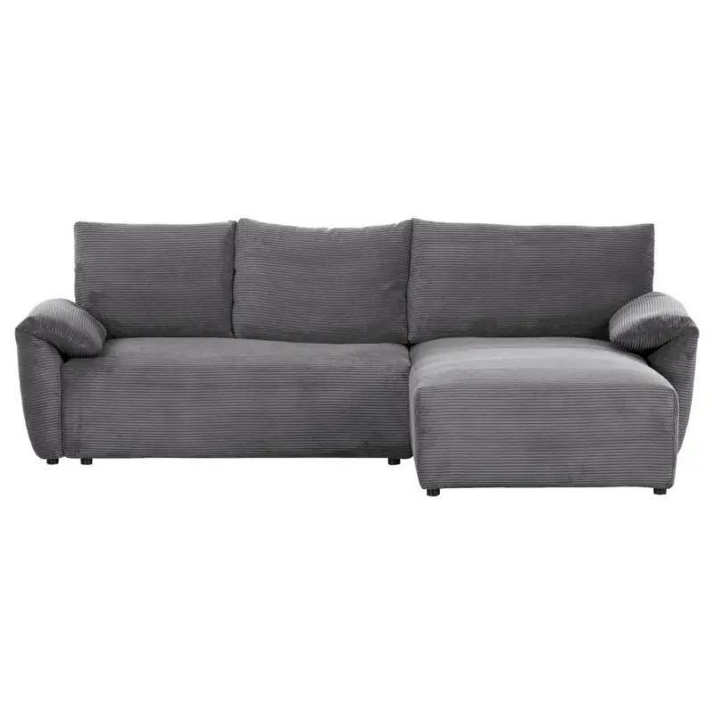 Ecksofa in Cord Dunkelgrau