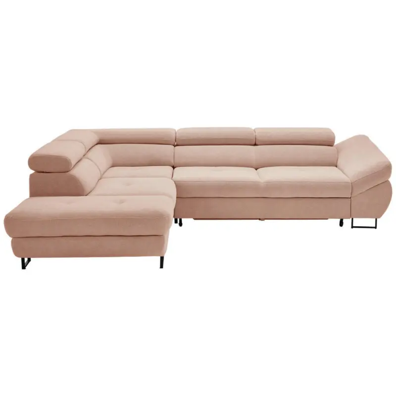 Ecksofa in Webstoff Altrosa