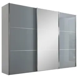 Schwebet&uuml;renschrank in Wei&szlig;, Hellgrau