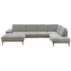 Wohnlandschaft Arzona in Webstoff Grau