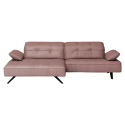 Ecksofa in Echtleder Altrosa