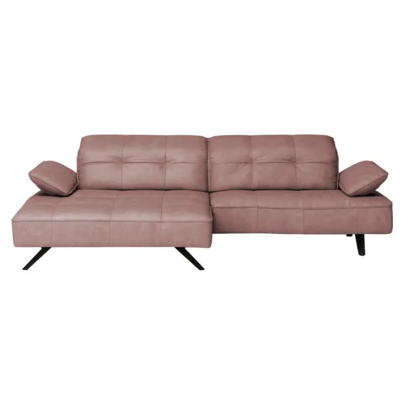 Ecksofa in Echtleder Altrosa