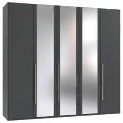 Dreht&uuml;renschrank in Graphitfarben, Eiche Artisan