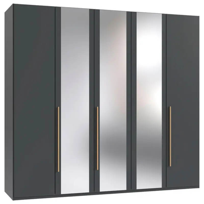 Dreht&uuml;renschrank in Graphitfarben, Eiche Artisan