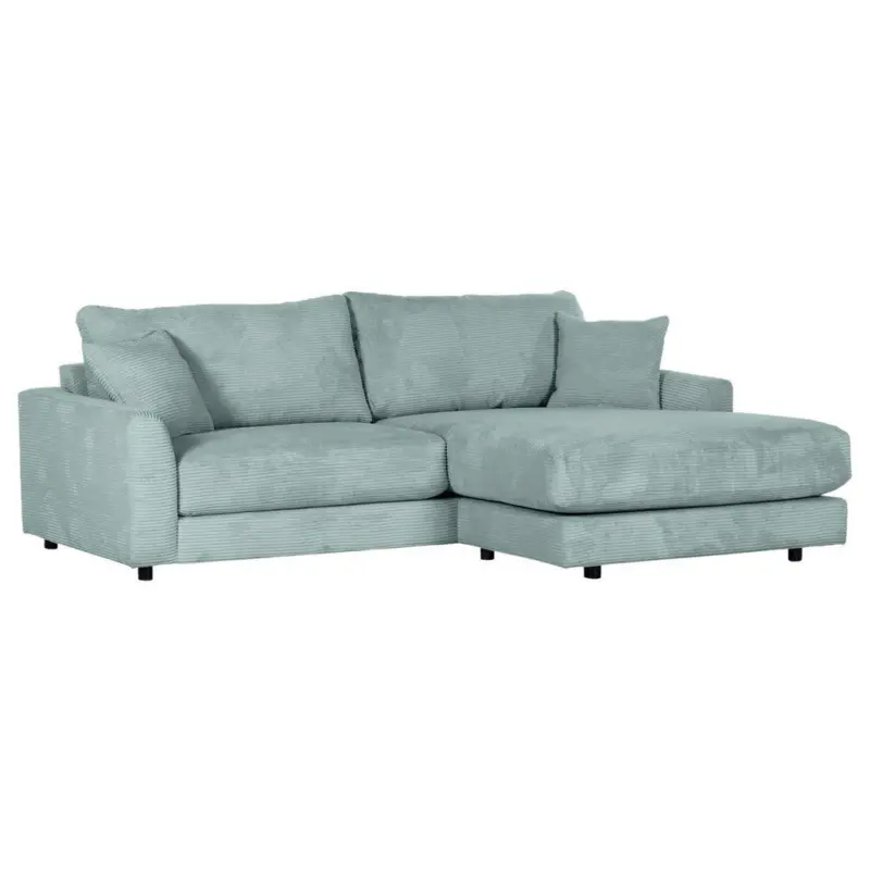 Ecksofa in Cord Hellblau 240/175 cm
