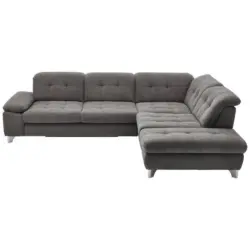 Ecksofa in Chenille Grau 310/260 cm