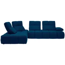Ecksofa in Struktur Blau 233/313 cm