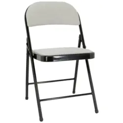 Klappstuhl in Metall, Textil Schwarz, Wei&szlig;