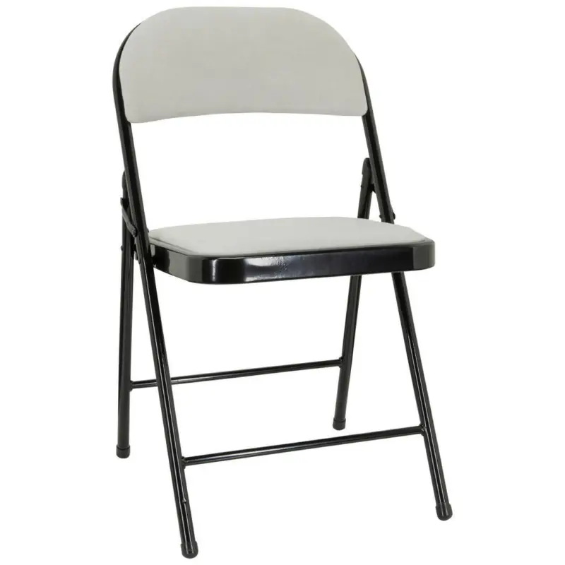 Klappstuhl in Metall, Textil Schwarz, Wei&szlig;