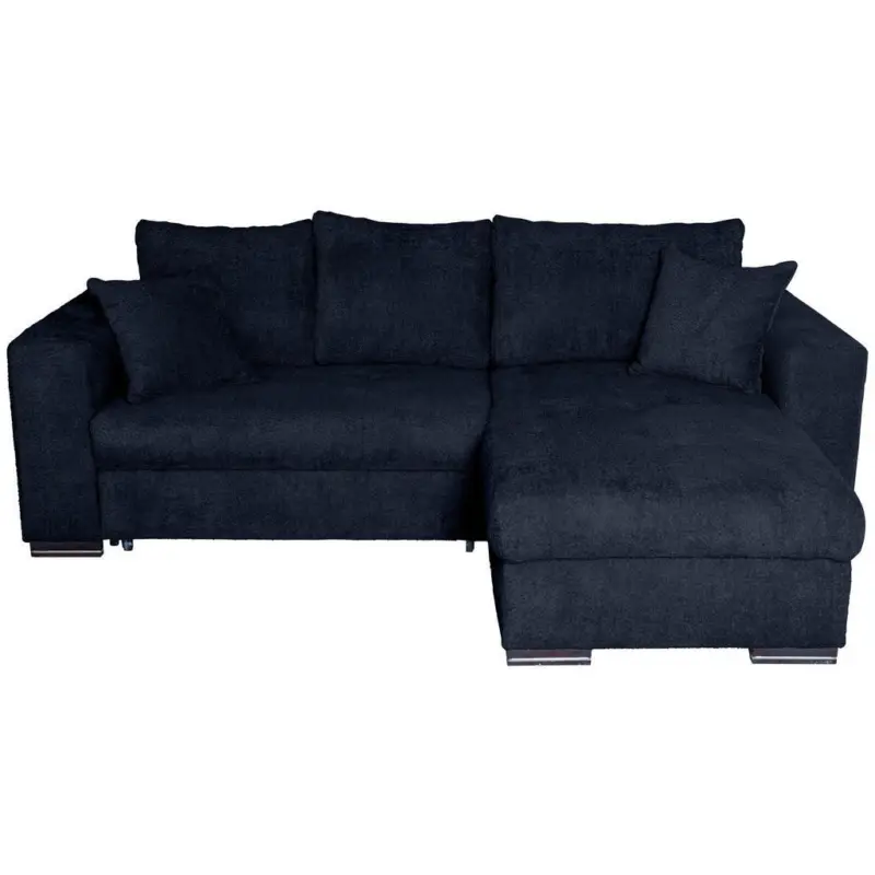 Ecksofa in Webstoff Dunkelblau