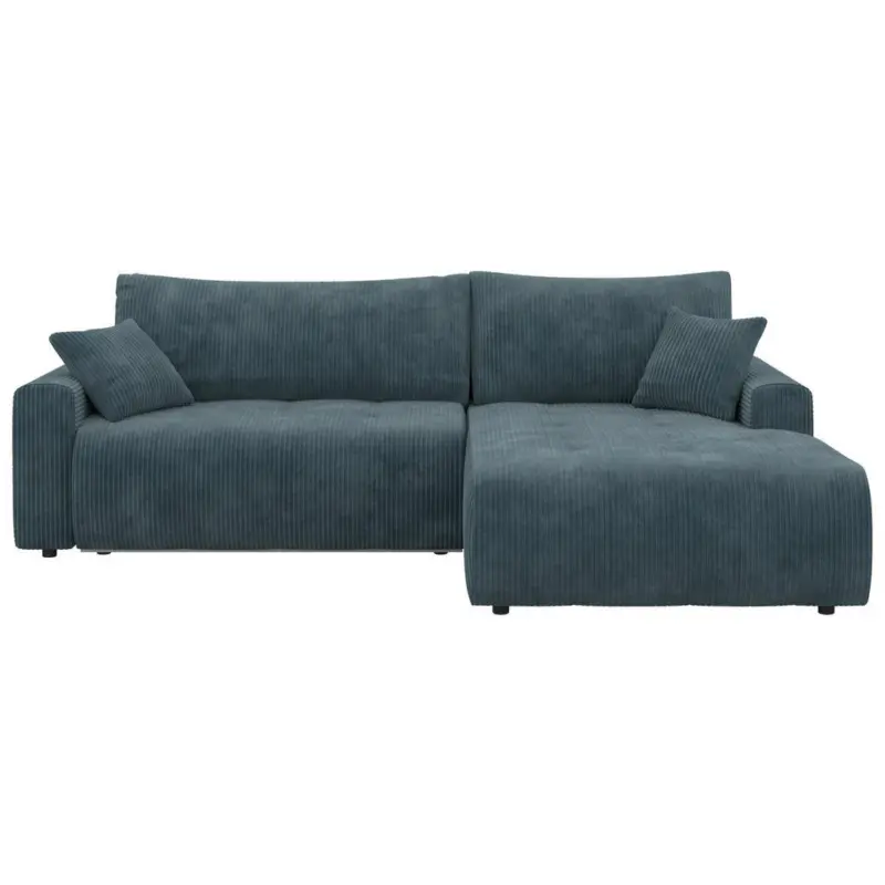 Ecksofa in Webstoff Petrol
