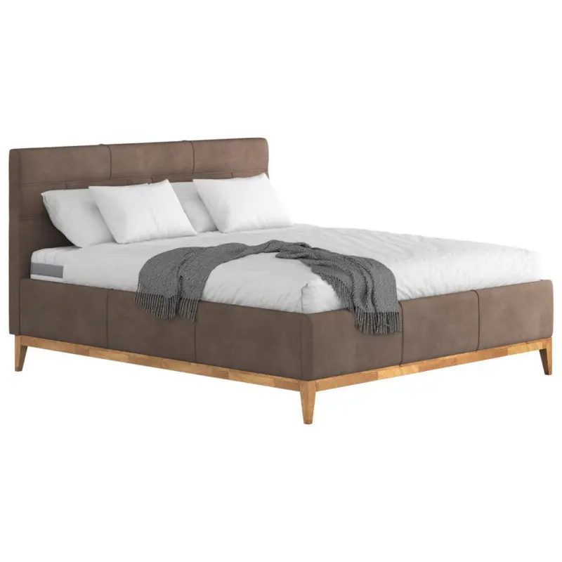 Polsterbett Lattenrost, Bettkasten, Matratzen Taupe 160/200 cm