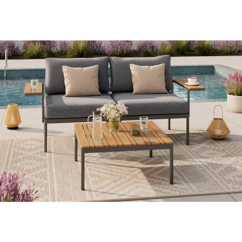 Loungegarnitur 3-teilig 85/64.5/71.5 cm Stahl