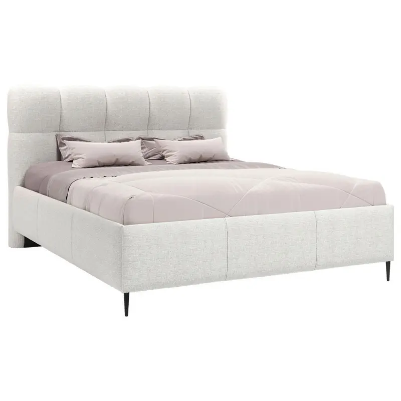 Polsterbett gepolstertes Kopfteil, Lattenrost Naturfarben 200/200 cm