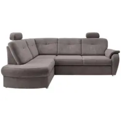 Eckschlafsofa in Chenille Graubraun