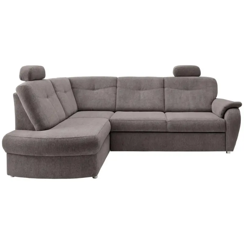 Eckschlafsofa in Chenille Graubraun