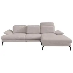 Ecksofa in Webstoff Taupe 289/180 cm