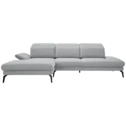Ecksofa in Webstoff Hellgrau 180/289 cm