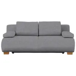Boxspringsofa in Webstoff Hellgrau Skandinavisch