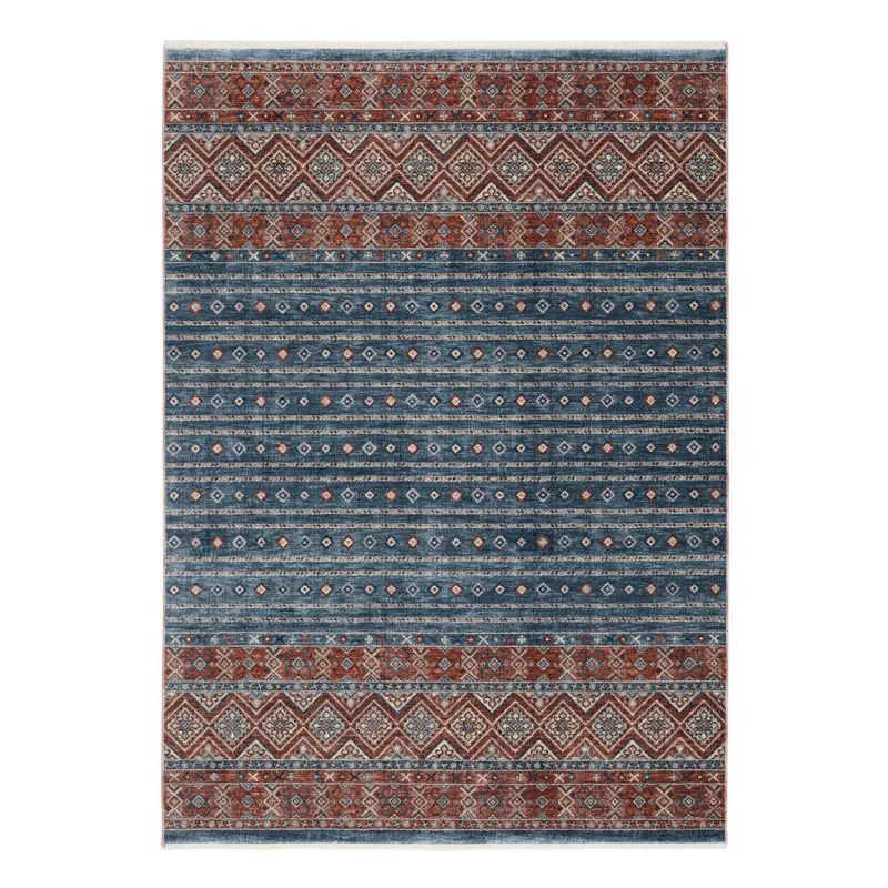 Webteppich 65/130 cm Korsika Blau, Rot