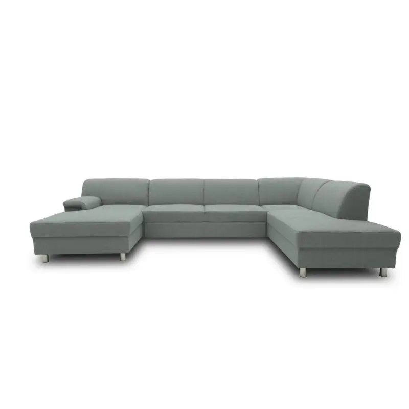 Wohnlandschaft in Webstoff Silberfarben