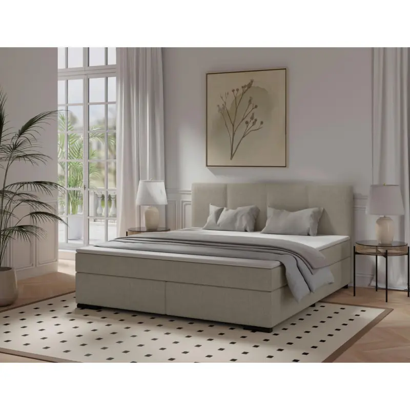 Boxspringbett 180/220 cm in Beige