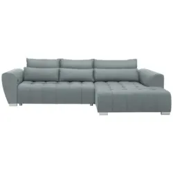 Ecksofa in Webstoff T&uuml;rkis 304/218 cm