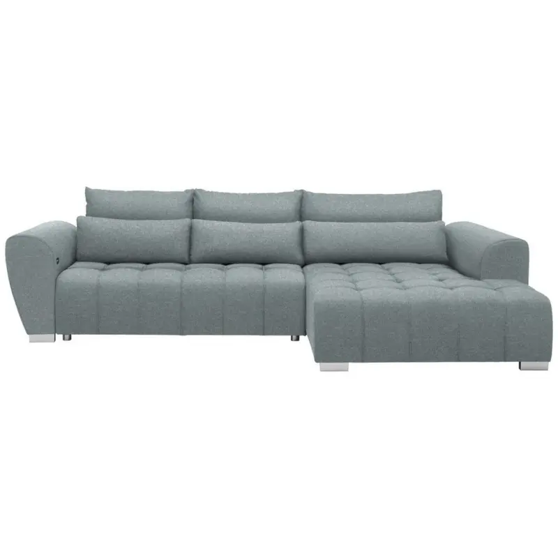 Ecksofa in Webstoff T&uuml;rkis 304/218 cm