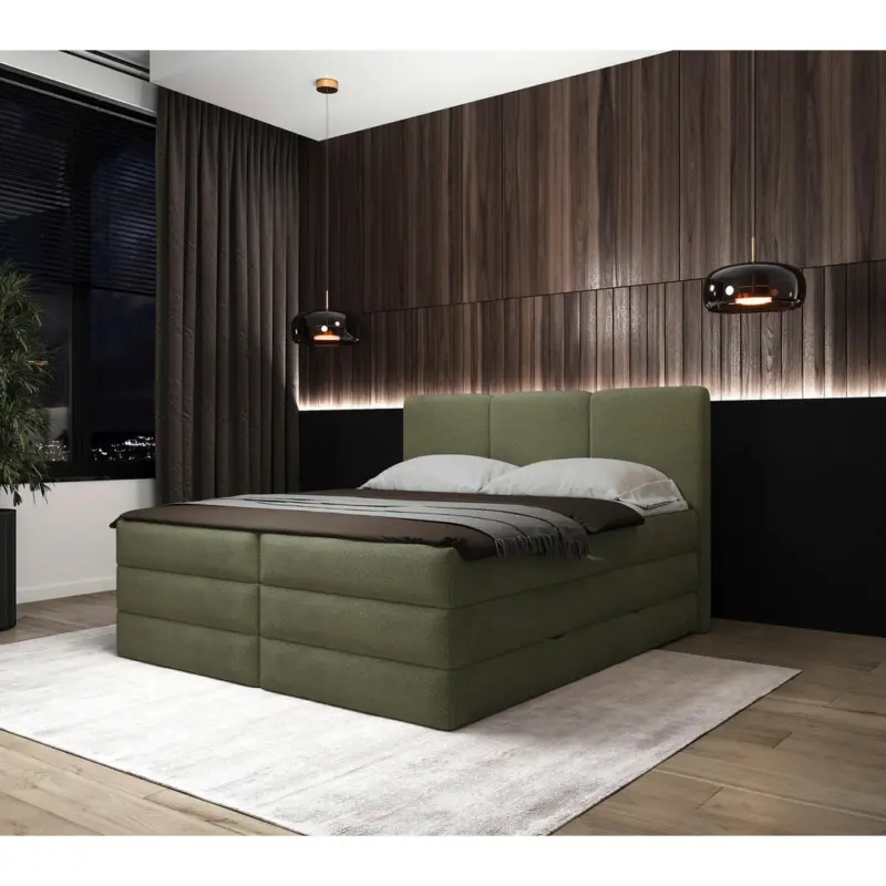 Boxspringbett 160/200 cm in Gr&uuml;n