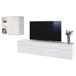 Wohnwand in Wei&szlig; 290,6/150/48,5 cm