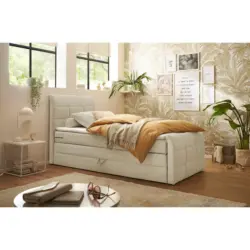 Boxspringbett 100/200 cm in Creme