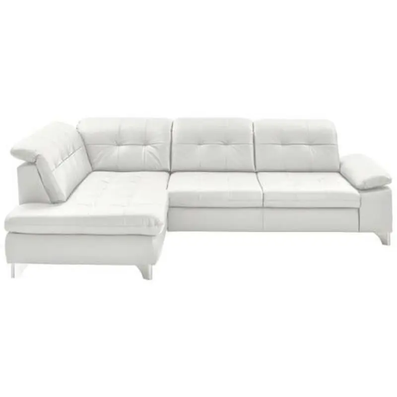 Ecksofa Beldomo Premium in Echtleder Wei&szlig; 211/309 cm