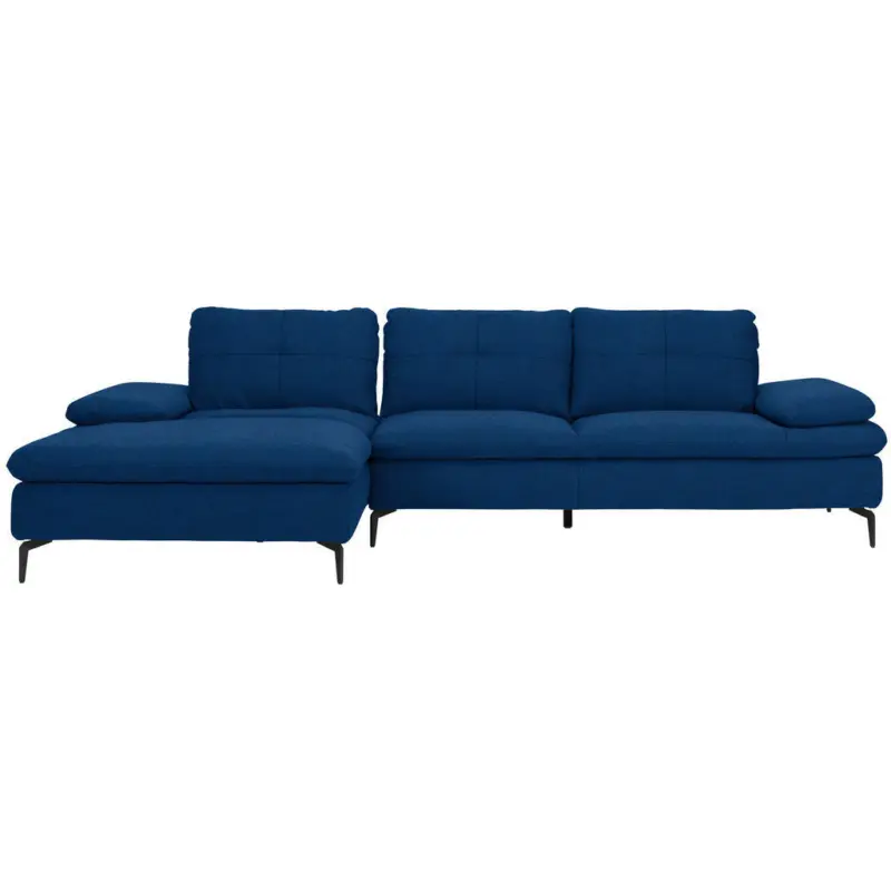 Ecksofa in Webstoff Blau 179/301 cm