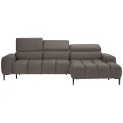 Ecksofa in Webstoff Greige 270/177 cm