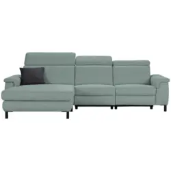 Ecksofa in Flachgewebe Mintgr&uuml;n 182/304 cm