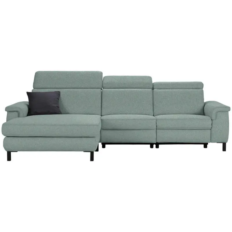 Ecksofa in Flachgewebe Mintgr&uuml;n 182/304 cm