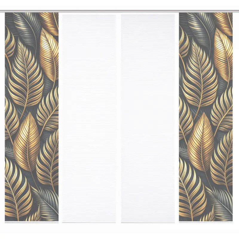Fl&auml;chenvorhang in Anthrazit, Goldfarben blickdicht