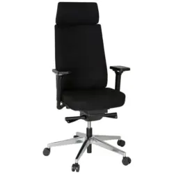 Drehstuhl in Flachgewebe Schwarz