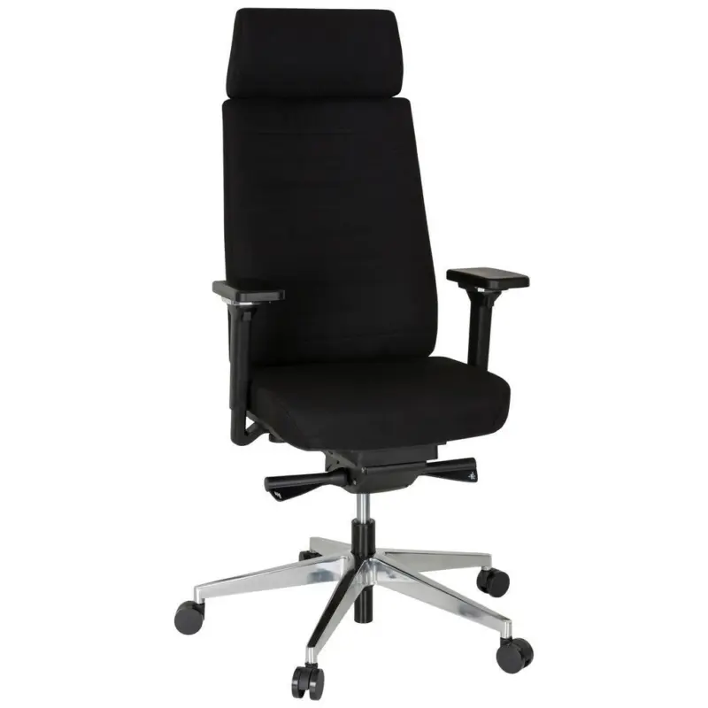 Drehstuhl in Flachgewebe Schwarz