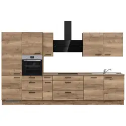 K&uuml;chenleerblock 360 cm in Eiche dunkel