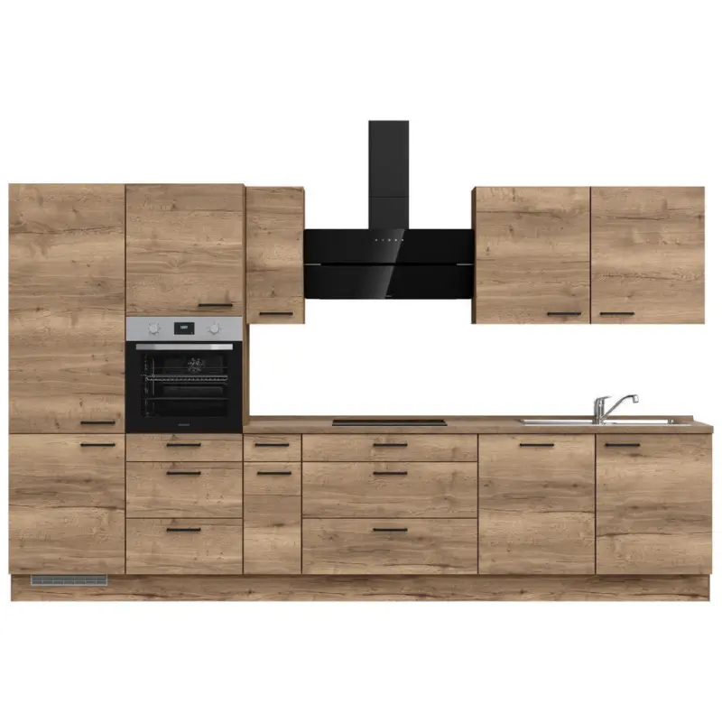 K&uuml;chenleerblock 360 cm in Eiche dunkel