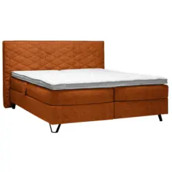 Boxspringbett 200/200 cm in Cognac