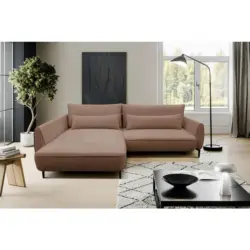 Ecksofa Abriamo in Boucl&eacute; Braun