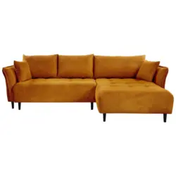 Ecksofa in Chenille Currygelb