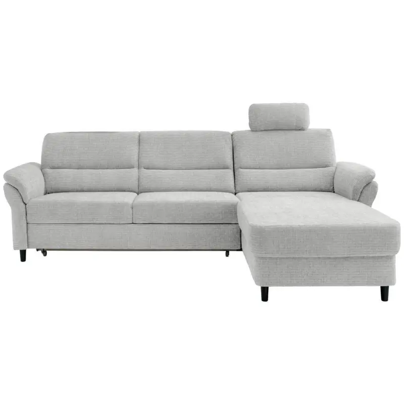 Ecksofa in Mikrofaser Wei&szlig; 279/176 cm